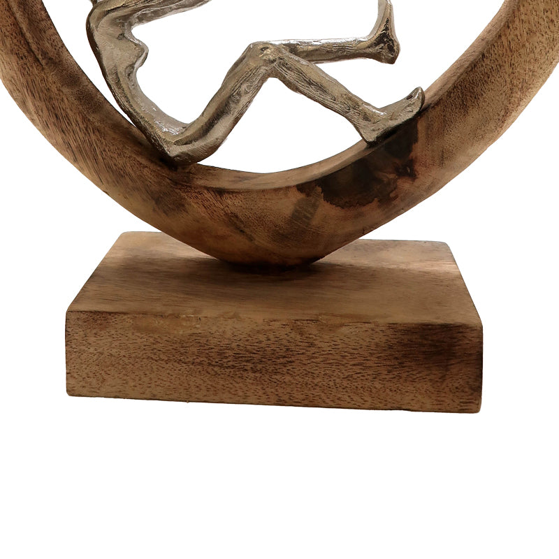 Επιτραπέζιο διακοσμητικό καρδιά Loisir Inart φυσικό μάνγκο ξύλο-αλουμίνιο 28.5x9x30εκ - Image 4