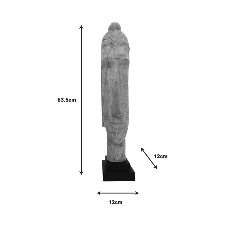 Προτομή βούδας Dran Inart φυσικό μάνγο ξύλο 12x12x63.5εκ - Image 2