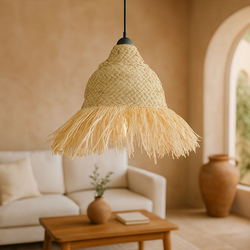 Φωτιστικό οροφής Boher Inart seagrass σε φυσική απόχρωση Φ33x76εκ - Image 2