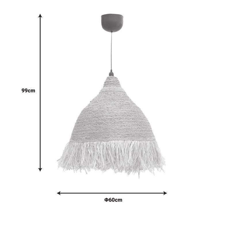Φωτιστικό οροφής Boher Inart seagrass σε φυσική απόχρωση Φ60x99εκ - Pakobazaar