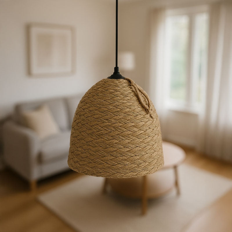 Φωτιστικό οροφής Lamper Inart ψάθινο φυσικό Φ30x82εκ - Image 2