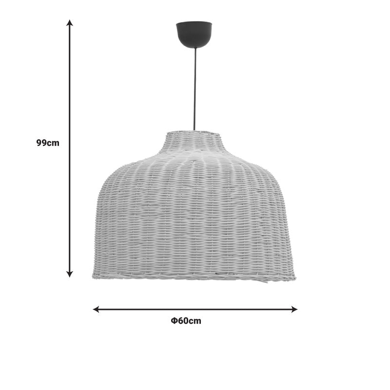Φωτιστικό οροφής Ziquel Inart rattan σε φυσική απόχρωση Φ60x99εκ - Pakobazaar