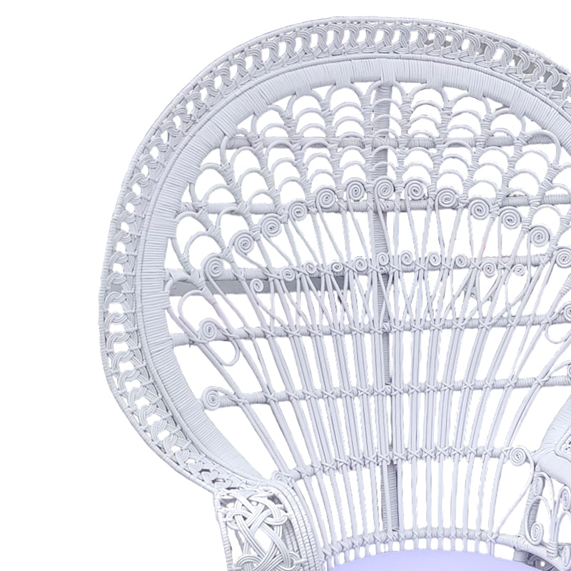 Πολυθρόνα Dorothy Inart με λευκό μαξιλάρι-λευκό rattan 115x53x147εκ - Image 4