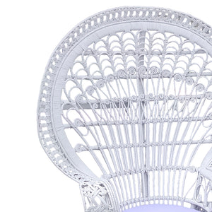 Πολυθρόνα Dorothy Inart με λευκό μαξιλάρι-λευκό rattan 115x53x147εκ - Image 4