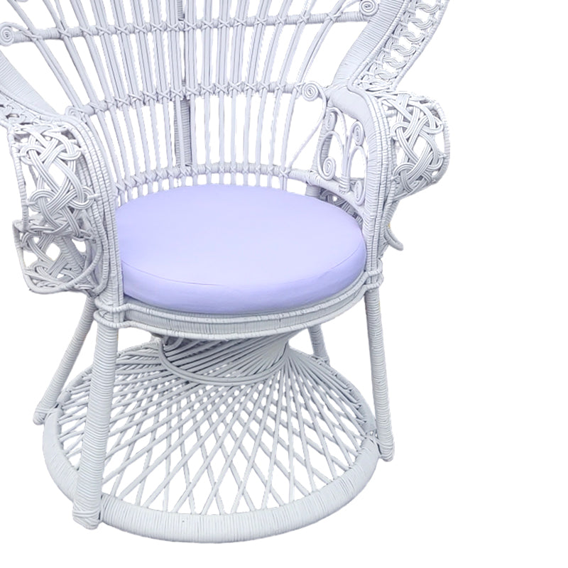 Πολυθρόνα Dorothy Inart με λευκό μαξιλάρι-λευκό rattan 115x53x147εκ - Image 5