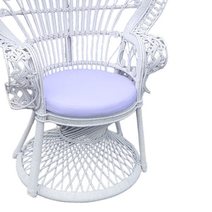 Πολυθρόνα Dorothy Inart με λευκό μαξιλάρι-λευκό rattan 115x53x147εκ - Image 5