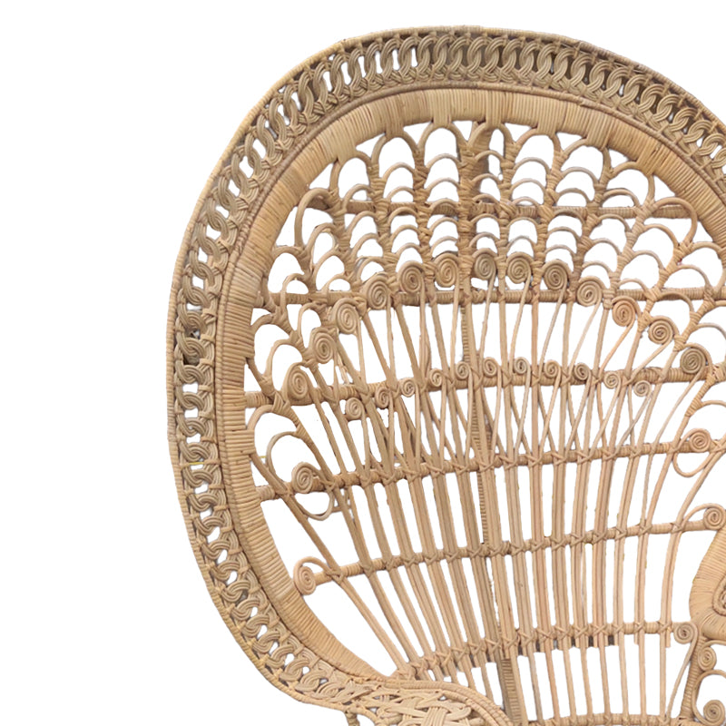 Πολυθρόνα Dorothy Inart με μπεζ μαξιλάρι-φυσικό rattan 115x53x147εκ - Pakobazaar