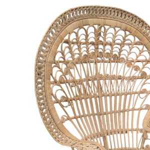 Πολυθρόνα Dorothy Inart με μπεζ μαξιλάρι-φυσικό rattan 115x53x147εκ - Pakobazaar