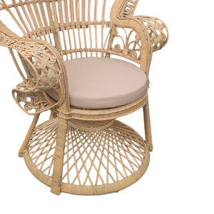 Πολυθρόνα Dorothy Inart με μπεζ μαξιλάρι-φυσικό rattan 115x53x147εκ - Pakobazaar