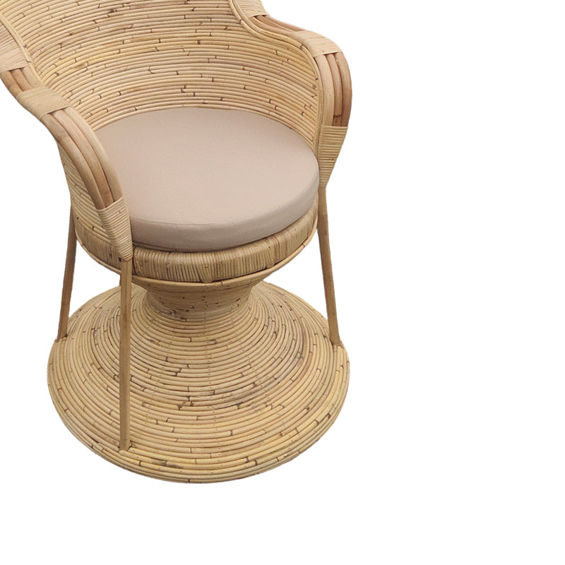 Πολυθρόνα Rea Inart με μπεζ μαξιλάρι-φυσικό rattan 92x75x140εκ - Pakobazaar