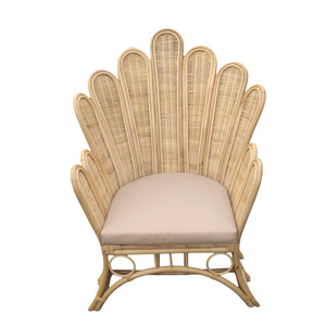 Πολυθρόνα Fragia Inart με μπεζ μαξιλάρι-φυσικό rattan 85x96x120εκ - Pakobazaar