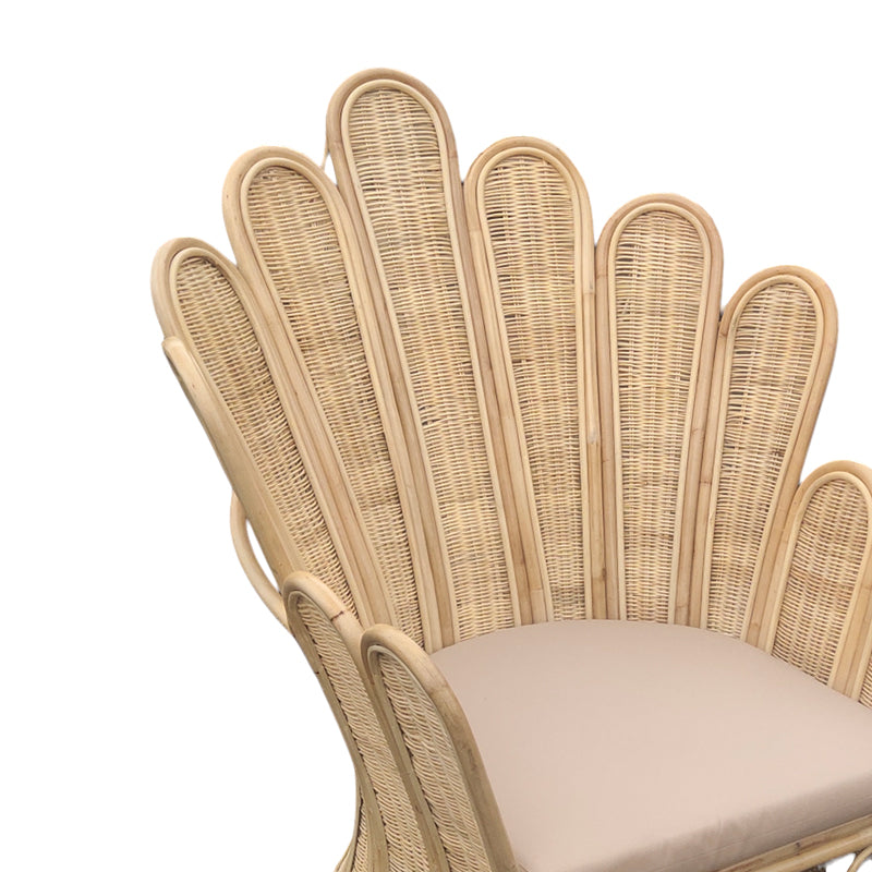 Πολυθρόνα Fragia Inart με μπεζ μαξιλάρι-φυσικό rattan 85x96x120εκ - Pakobazaar