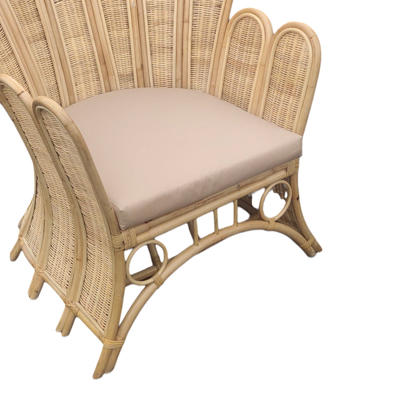 Πολυθρόνα Fragia Inart με μπεζ μαξιλάρι-φυσικό rattan 85x96x120εκ - Pakobazaar