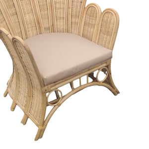 Πολυθρόνα Fragia Inart με μπεζ μαξιλάρι-φυσικό rattan 85x96x120εκ - Pakobazaar