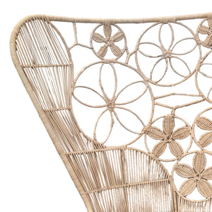 Πολυθρόνα Jake Inart με μπεζ μαξιλάρι-φυσικό rattan 110x86x145εκ - Pakobazaar