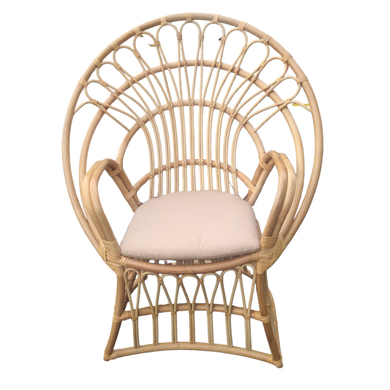 Πολυθρόνα Boloni Inart με μπεζ μαξιλάρι-φυσικό rattan 96x70x120εκ - Image 4