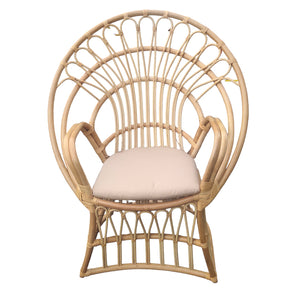 Πολυθρόνα Boloni Inart με μπεζ μαξιλάρι-φυσικό rattan 96x70x120εκ - Image 4