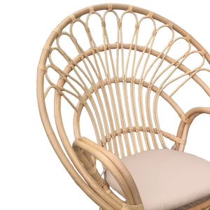 Πολυθρόνα Boloni Inart με μπεζ μαξιλάρι-φυσικό rattan 96x70x120εκ - Image 5