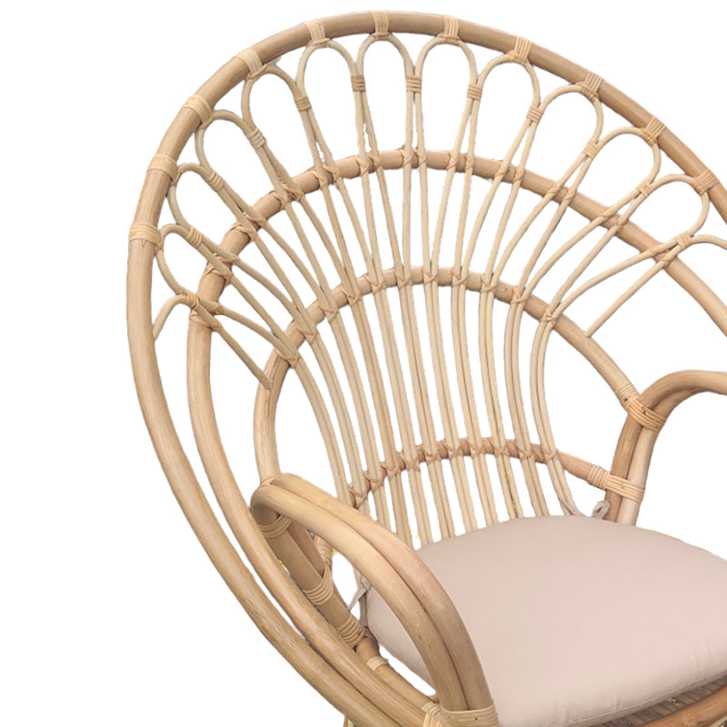Πολυθρόνα Boloni Inart με μπεζ μαξιλάρι-φυσικό rattan 96x70x120εκ - Image 5