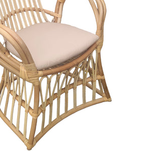 Πολυθρόνα Boloni Inart με μπεζ μαξιλάρι-φυσικό rattan 96x70x120εκ - Image 6