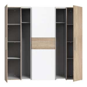 Ντουλάπα ρούχων Closet  τετράφυλλη sonoma oak-λευκό μελαμίνης 200x61.5x190.5εκ - Pakobazaar