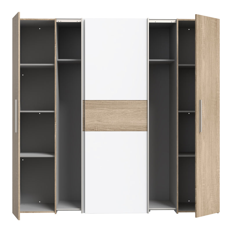 Ντουλάπα ρούχων Closet  τετράφυλλη sonoma oak-λευκό μελαμίνης 200x61.5x190.5εκ - Pakobazaar