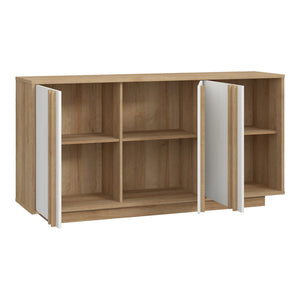 Μπουφές Chesto  μελαμίνη σε λευκή και oak απόχρωση 169.2x42x87εκ - Image 4