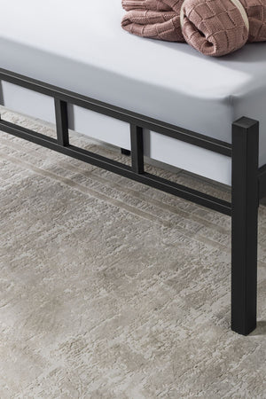 Μονό Κρεβάτι Dragano Μεταλλικό Μαύρο 160x200x95 εκ. Μετάλλου
