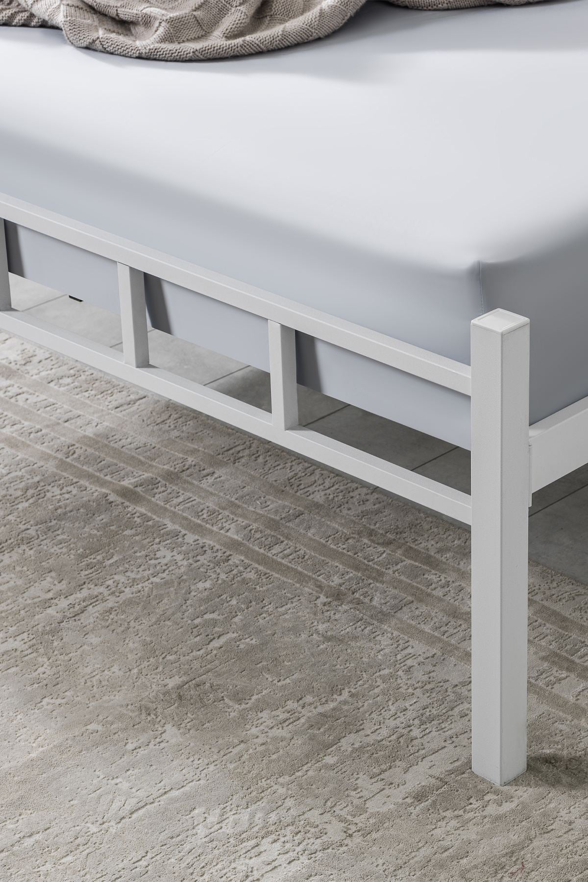 Διπλό Κρεβάτι Dragano Μεταλλικό Λευκό 160x200x95 εκ. Μετάλλου