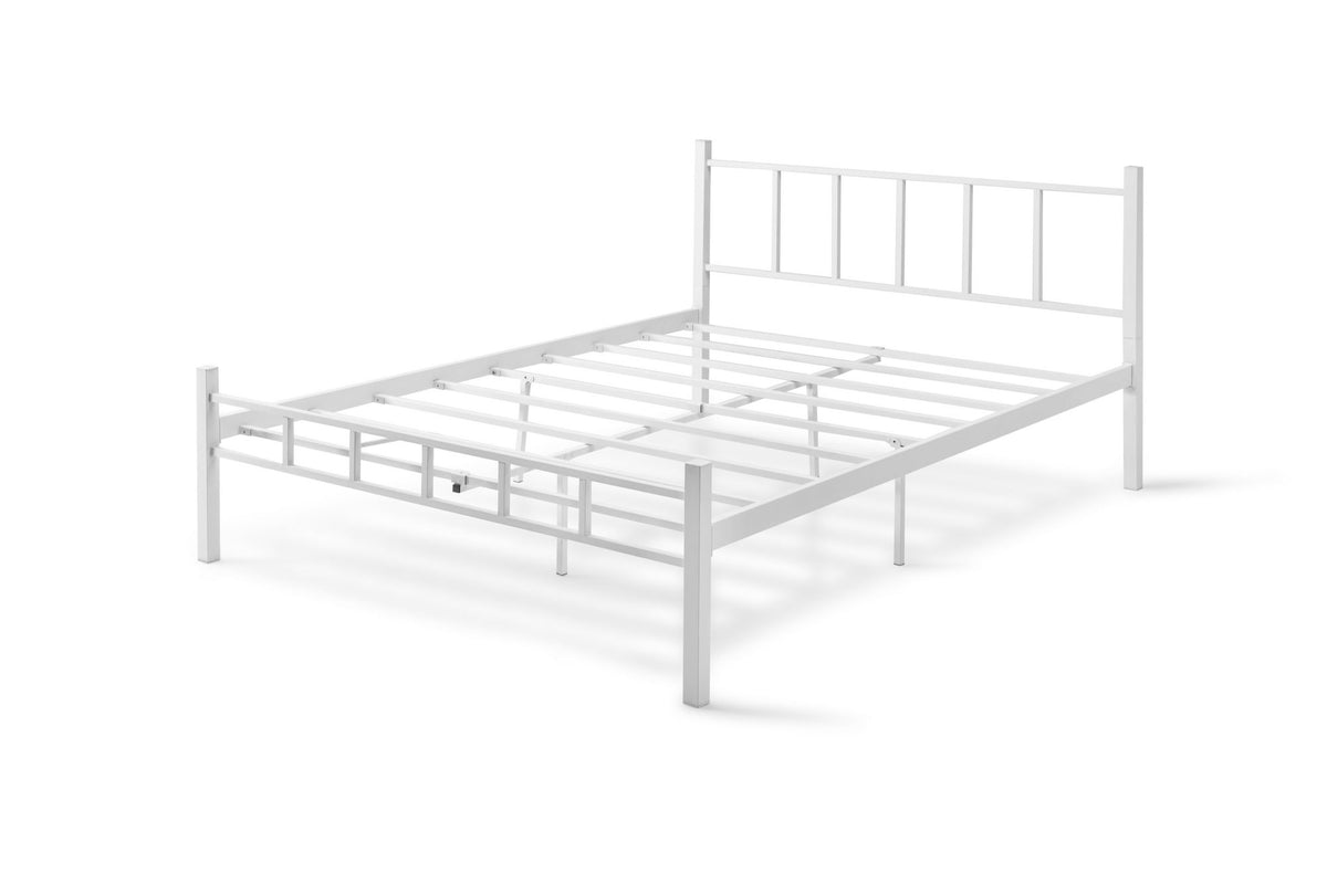 Διπλό Κρεβάτι Dragano Μεταλλικό Λευκό 160x200x95 εκ. Μετάλλου