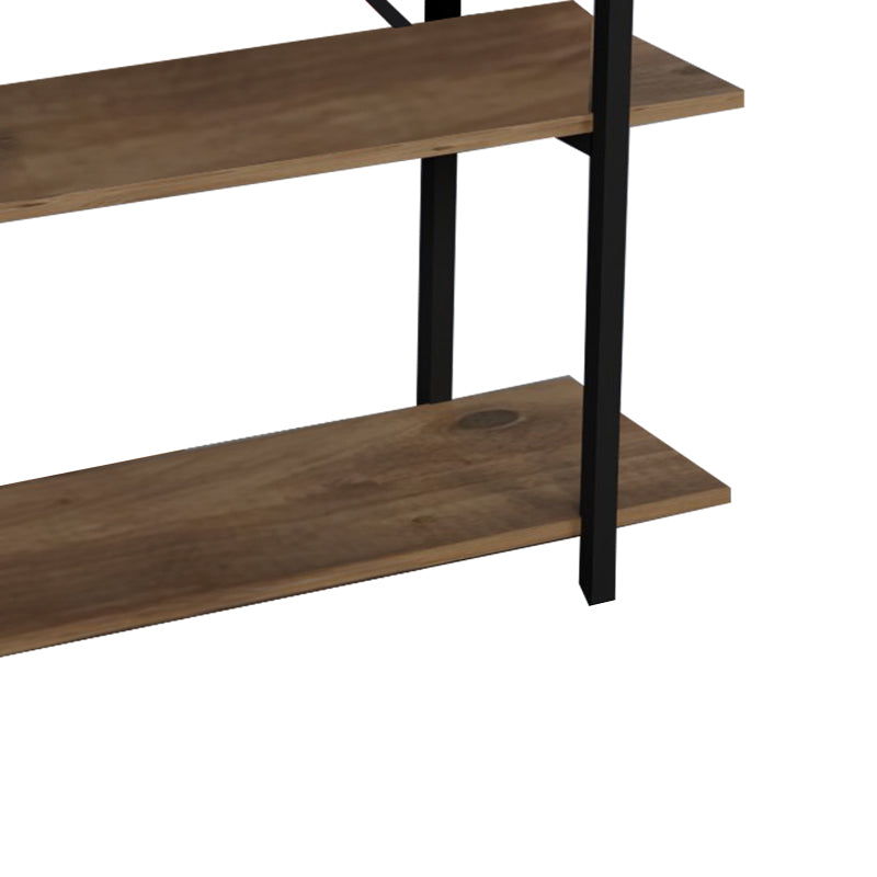 Βιβλιοθήκη Reson  oak μελαμίνης-μαύρο μέταλλο 120x34x180εκ - Pakobazaar
