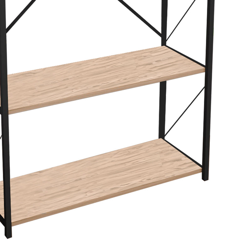 Βιβλιοθήκη Tikilmo  oak μελαμίνης-μαύρο μέταλλο 88x34x180εκ - Image 4