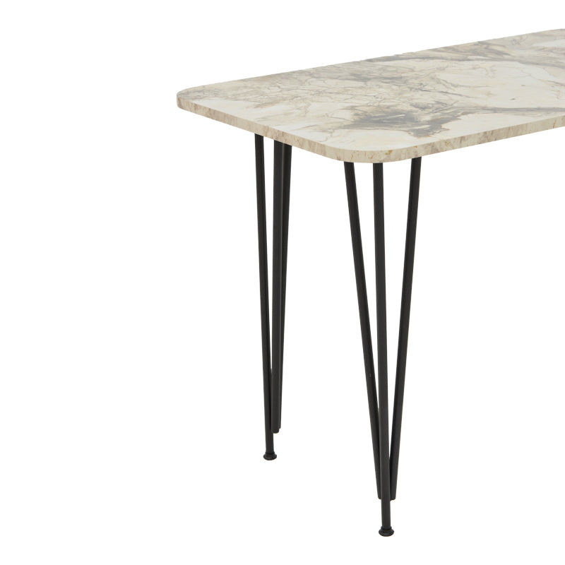 Τραπέζι Polkan  λευκό μαρμάρου μελαμίνης-μαύρο μέταλλο 120x60x73εκ - Image 4