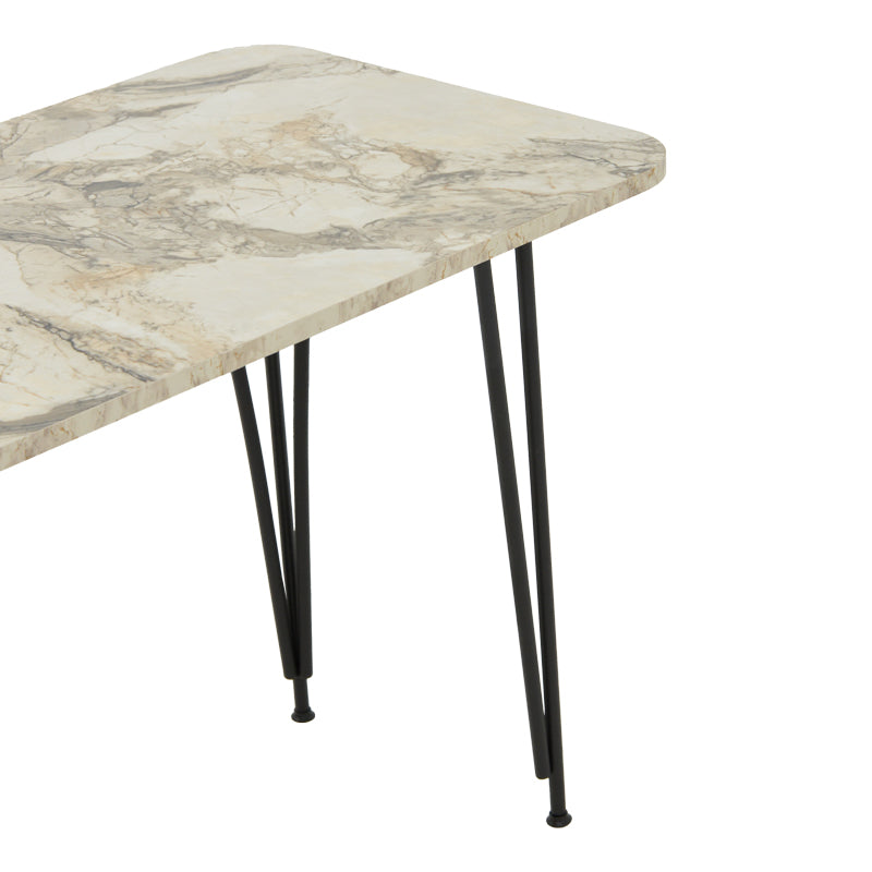 Τραπέζι Polkan  λευκό μαρμάρου μελαμίνης-μαύρο μέταλλο 120x60x73εκ - Image 5