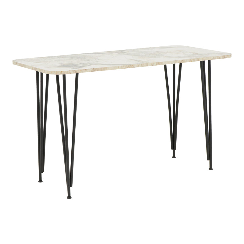 Τραπέζι Polkan  λευκό μαρμάρου μελαμίνης-μαύρο μέταλλο 120x60x73εκ - Image 1