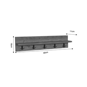 Κρεμάστρα τοίχου Esform  oak μελαμίνης 80x11x18εκ - Pakobazaar