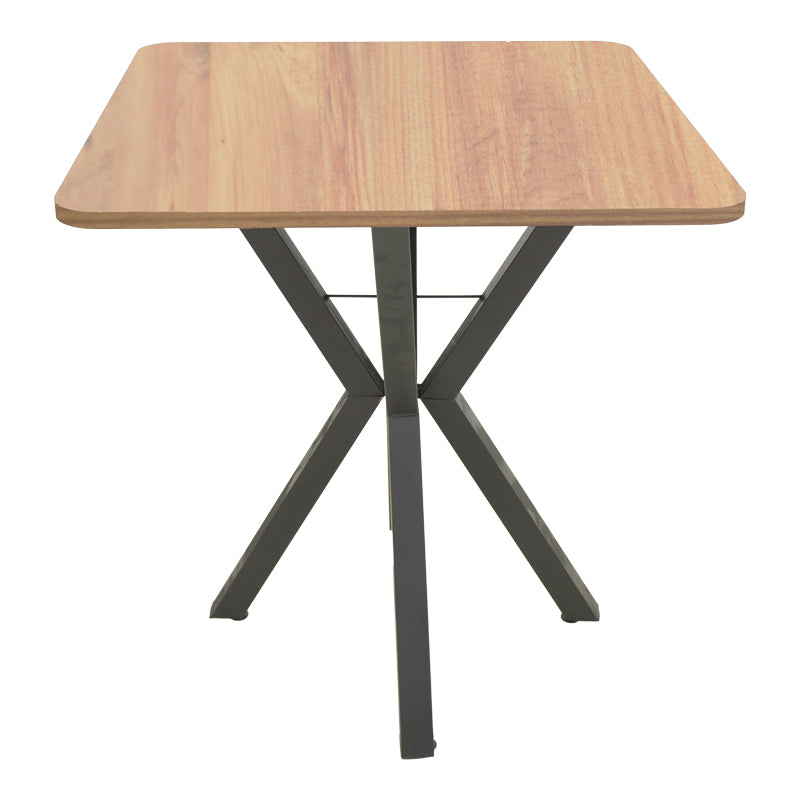 Τραπέζι Prestone  oak μελαμίνης-μαύρο μέταλλο 70x70x75εκ - Pakobazaar