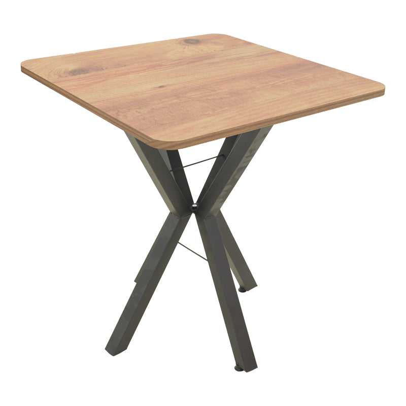 Τραπέζι Prestone  oak μελαμίνης-μαύρο μέταλλο 70x70x75εκ - Pakobazaar