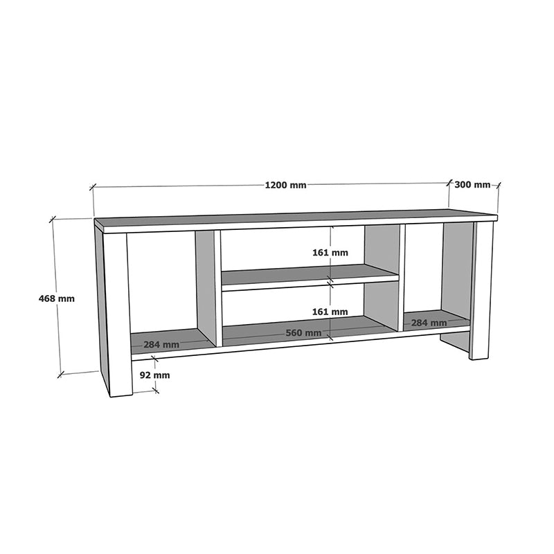 Έπιπλο τηλεόρασης Seref  σε oak απόχρωση 120x30x47εκ - Pakobazaar