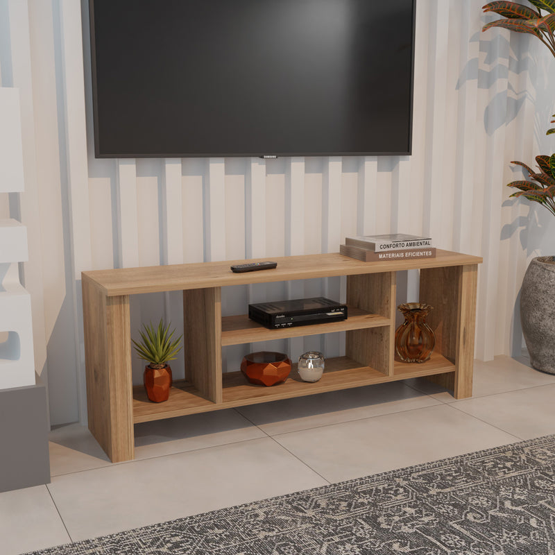 Έπιπλο τηλεόρασης Seref  σε oak απόχρωση 120x30x47εκ - Pakobazaar