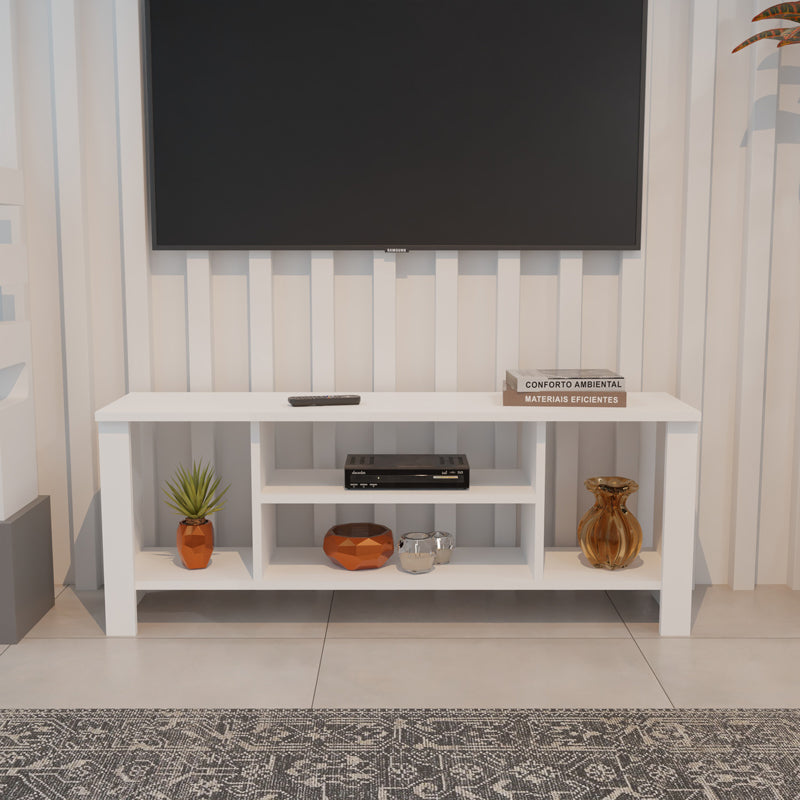 Έπιπλο τηλεόρασης Seref  σε λευκή απόχρωση 120x30x47εκ - Pakobazaar
