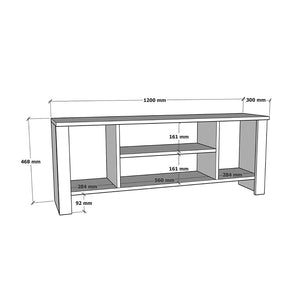 Έπιπλο τηλεόρασης Seref  σε λευκή απόχρωση 120x30x47εκ - Pakobazaar