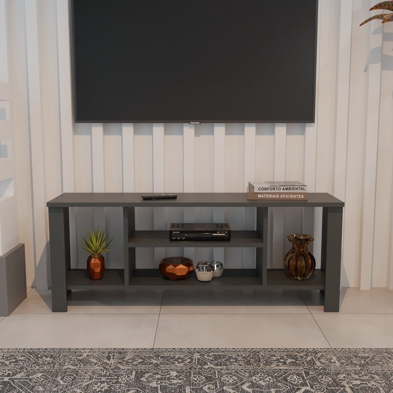 Έπιπλο τηλεόρασης Seref  σε ανθρακί απόχρωση 120x30x47εκ - Pakobazaar
