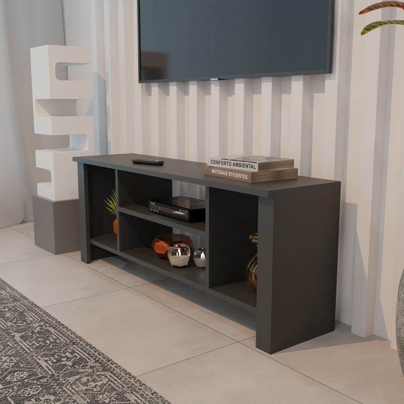 Έπιπλο τηλεόρασης Seref  σε ανθρακί απόχρωση 120x30x47εκ - Pakobazaar