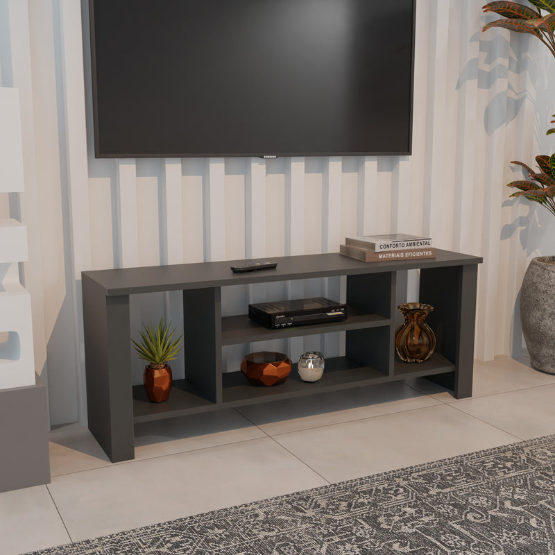 Έπιπλο τηλεόρασης Seref  σε ανθρακί απόχρωση 120x30x47εκ - Pakobazaar