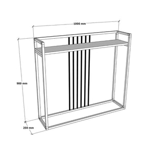 Κονσόλα Convida  oak με μαύρο μεταλλικό σκελετό 100x25x90εκ - Pakobazaar