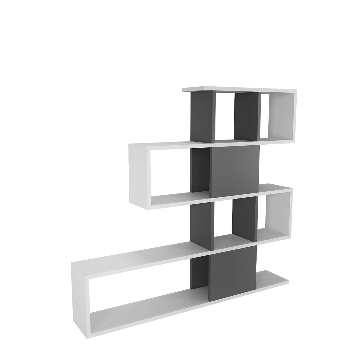 Βιβλιοθήκη Aitoliko Λευκό - Ανθρακί 120x19.5x109 εκ. Μελαμίνης