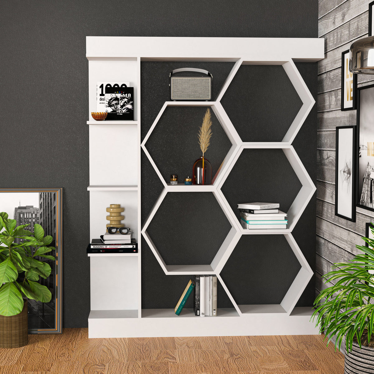 Βιβλιοθήκη Perissa Λευκό 140x29.6x177.4 εκ. Μελαμίνης - Pakobazaar