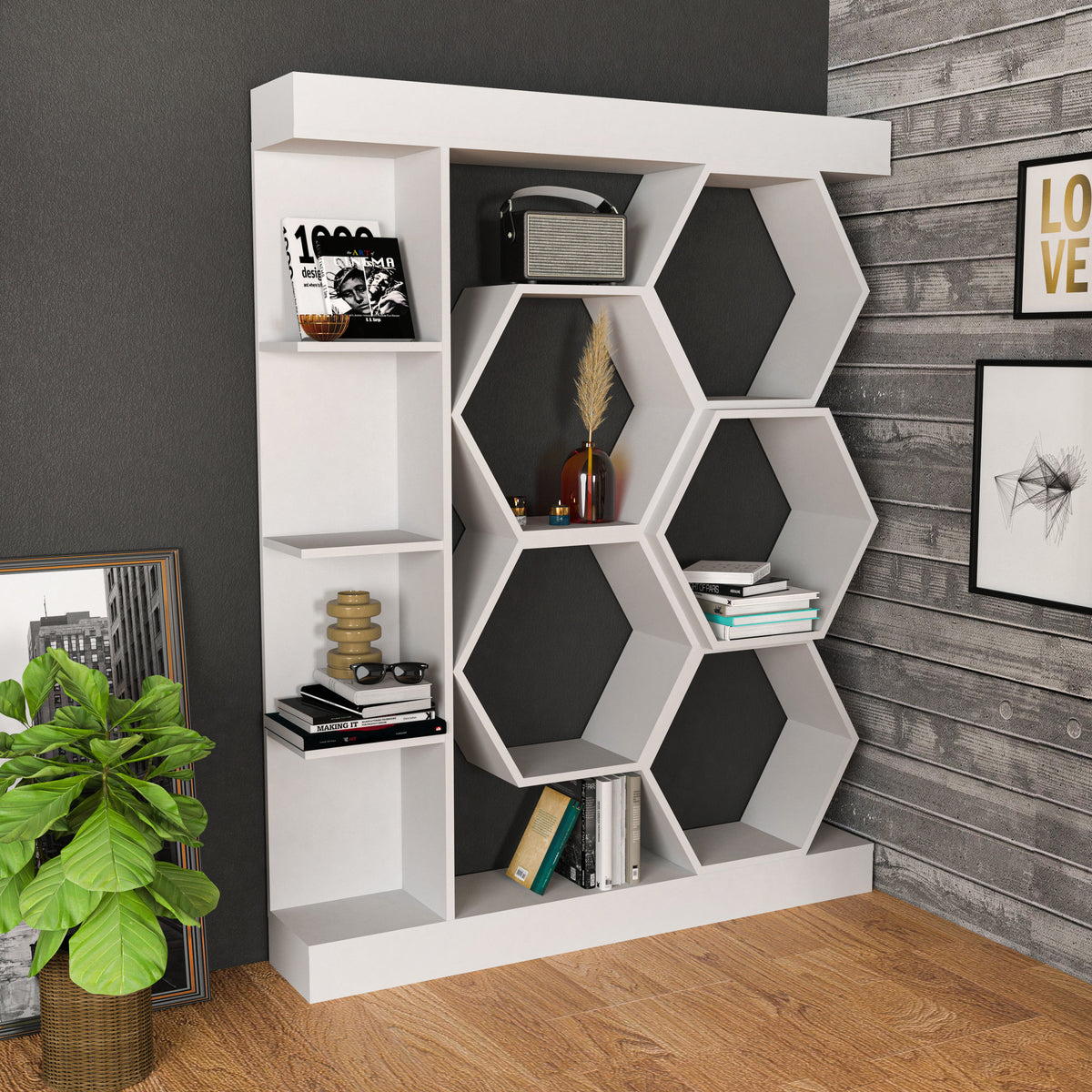 Βιβλιοθήκη Perissa Λευκό 140x29.6x177.4 εκ. Μελαμίνης - Pakobazaar
