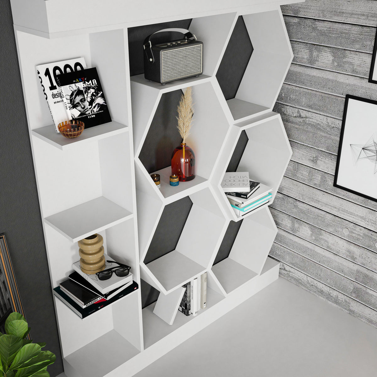 Βιβλιοθήκη Perissa Λευκό 140x29.6x177.4 εκ. Μελαμίνης - Pakobazaar